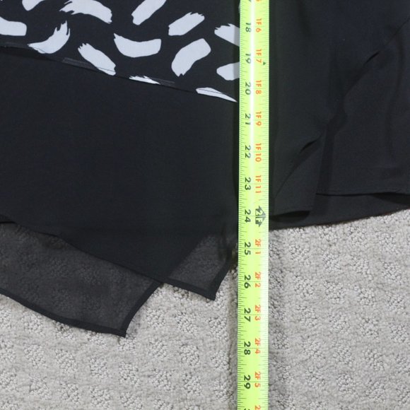 Calvin Klein Flowy Black and White Asymmetrical Business Tank - Picture 4 of 4